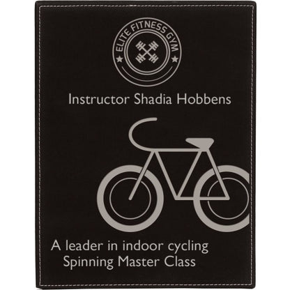 9" x 12" Black/Silver Leatherette Award Plaque – item LLP6912 image 4