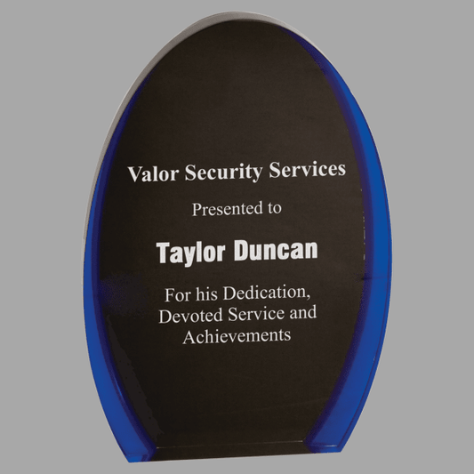 8" Oval Acrylic Award – item LOV8BKB