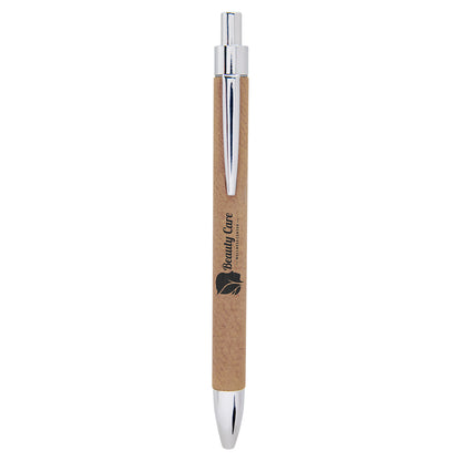 Light Brown Laserable Leatherette Pen – item LP451