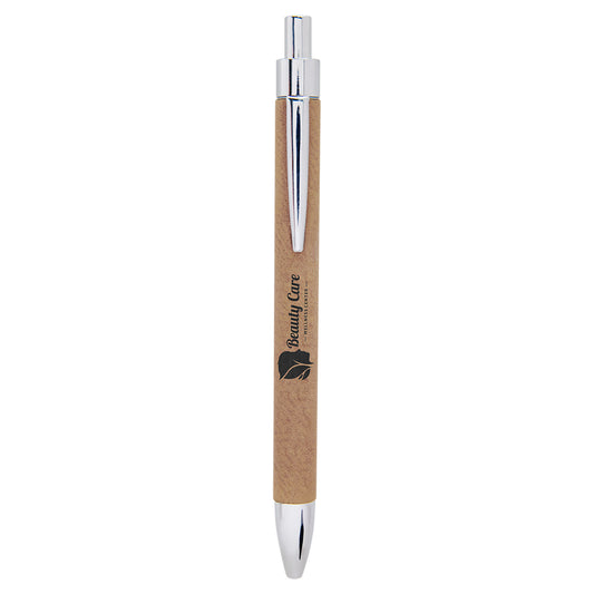 Light Brown Laserable Leatherette Pen – item LP451