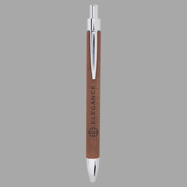 Dark Brown Laserable Leatherette Pen – item LP452 image 2