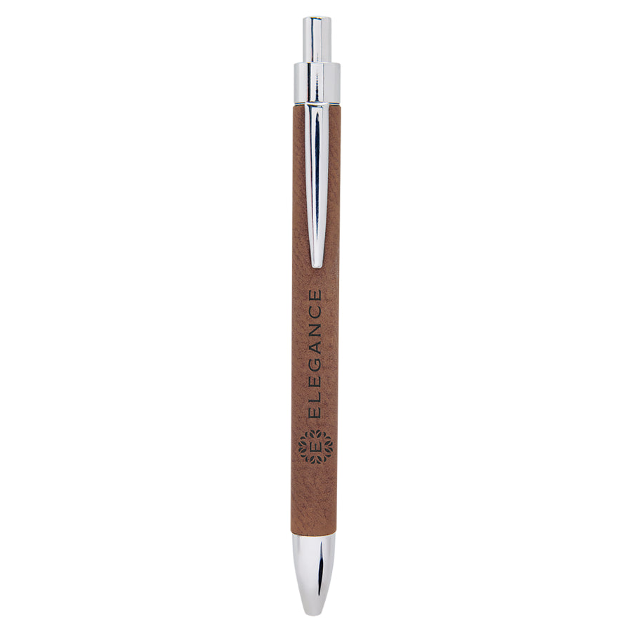 Dark Brown Laserable Leatherette Pen – item LP452