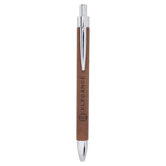 Dark Brown Laserable Leatherette Pen – item LP452