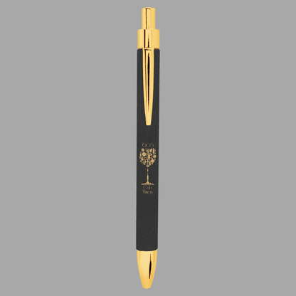 Black/Gold Laserable Leatherette Pen – item LP453 image 2