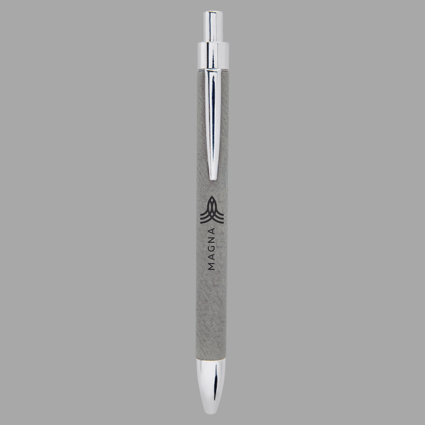 Gray Laserable Leatherette Pen – item LP455 image 2