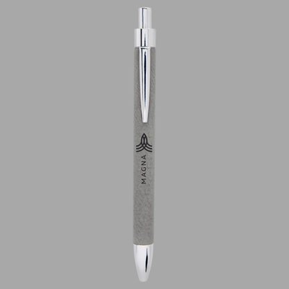 Gray Laserable Leatherette Pen – item LP455 image 2