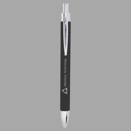 Black/Silver Laserable Leatherette Pen – item LP459 image 2