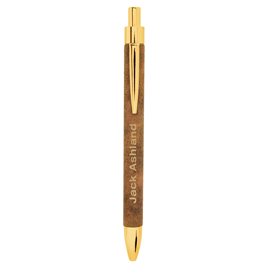 Rustic/Gold Laserable Leatherette Pen – item LP460