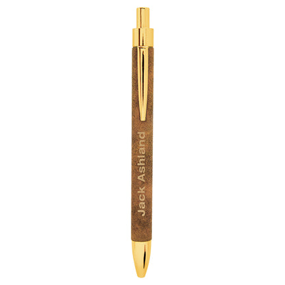 Rustic/Gold Laserable Leatherette Pen – item LP460