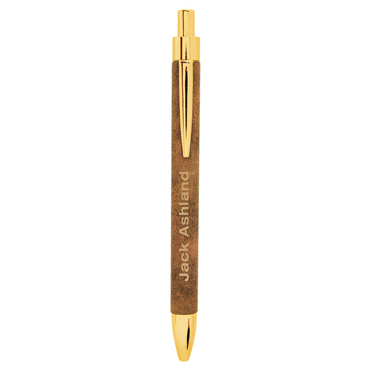 Rustic/Gold Laserable Leatherette Pen – item LP460