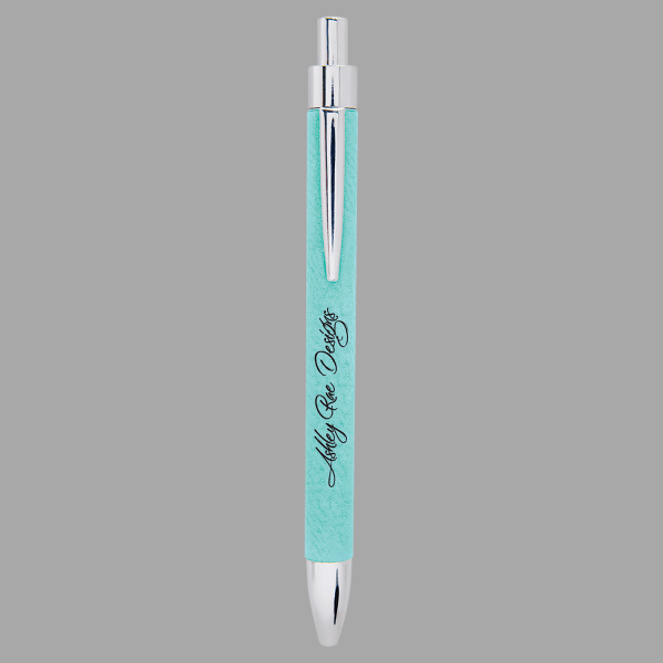 Teal Laserable Leatherette Pen – item LP461 image 2