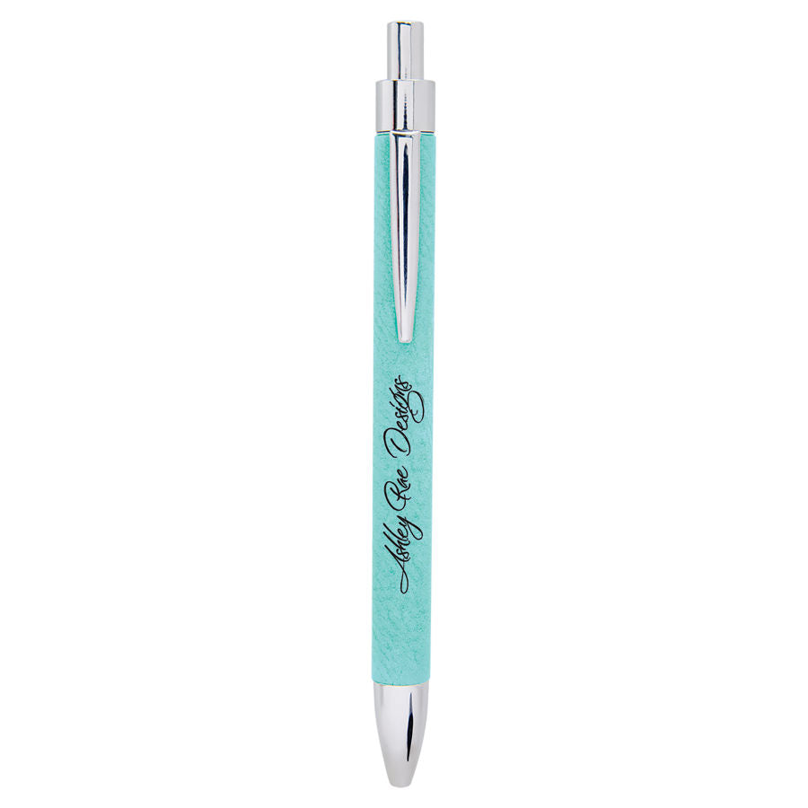 Teal Laserable Leatherette Pen – item LP461