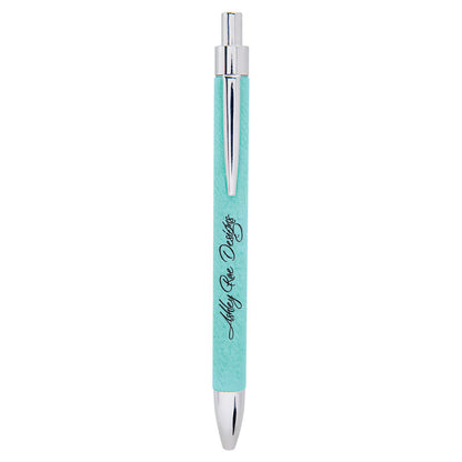 Teal Laserable Leatherette Pen – item LP461
