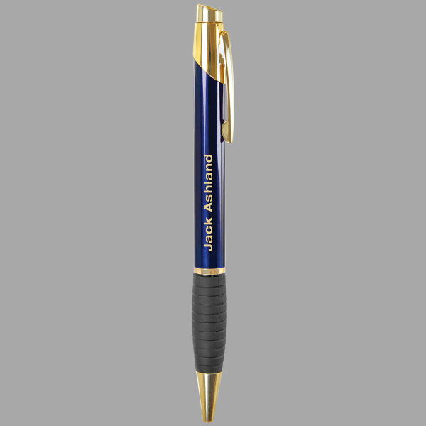 Blue Gloss Ballpoint Pen with Rubber Gripper – item LP502A image 2