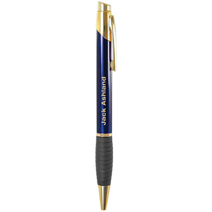 Blue Gloss Ballpoint Pen with Rubber Gripper – item LP502A