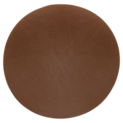 2.5" x 2.5" Brown Round Leatherette Patch with Adhesive – item LPTH302 image 2
