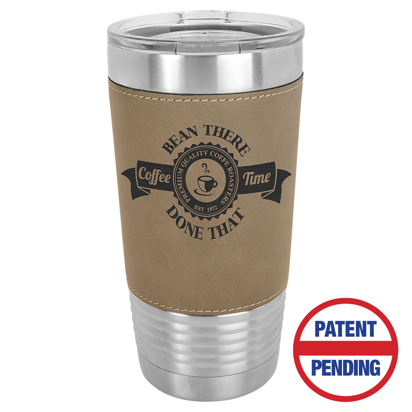 20 oz. Light Brown Leatherette Grip Tumbler – item LTM5201