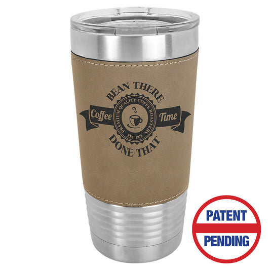 20 oz. Light Brown Leatherette Grip Tumbler – item LTM5201