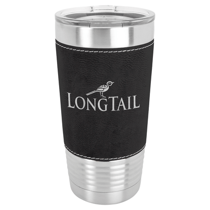 20 oz. Black/Silver Leatherette Grip Tumbler – item LTM5203 image 2
