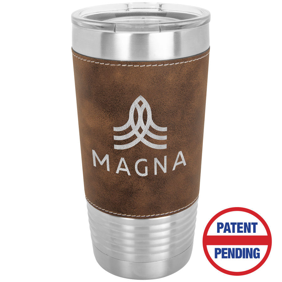 20 oz. Rustic/Silver Leatherette Grip Tumbler – item LTM5208