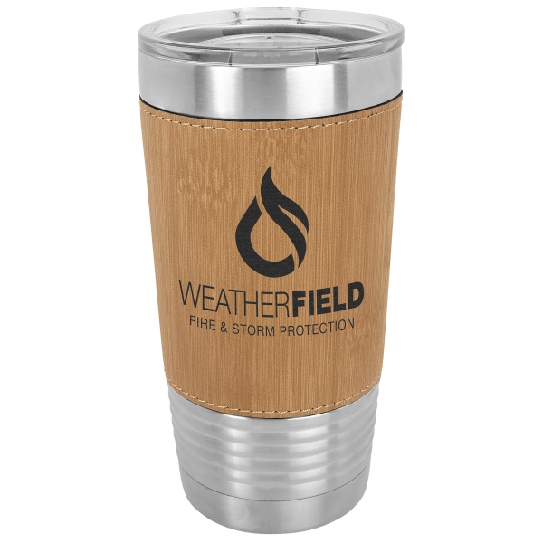 Polar Camel 20 oz. Bamboo Laserable Leatherette Tumbler – item LTM5210