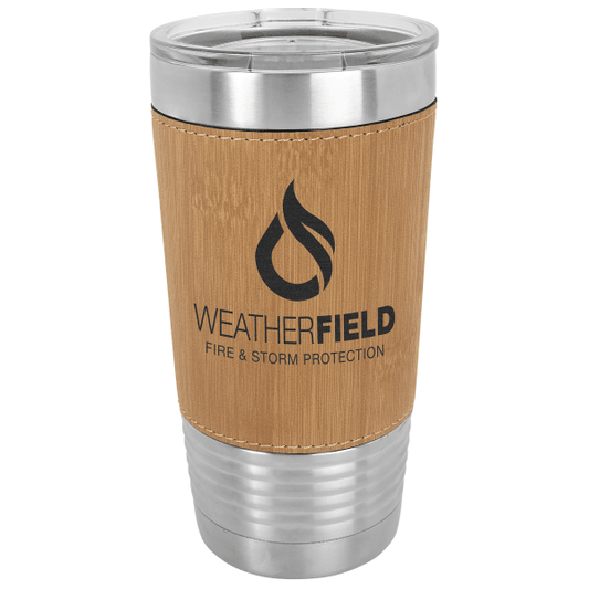 Polar Camel 20 oz. Bamboo Laserable Leatherette Tumbler – item LTM5210