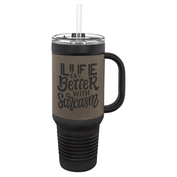 40 oz. Leatherette Travel Mug – item LTM7453