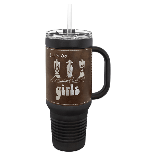 Polar Camel 40 oz. Laserable Leatherette Travel Mug with – item LTM7454