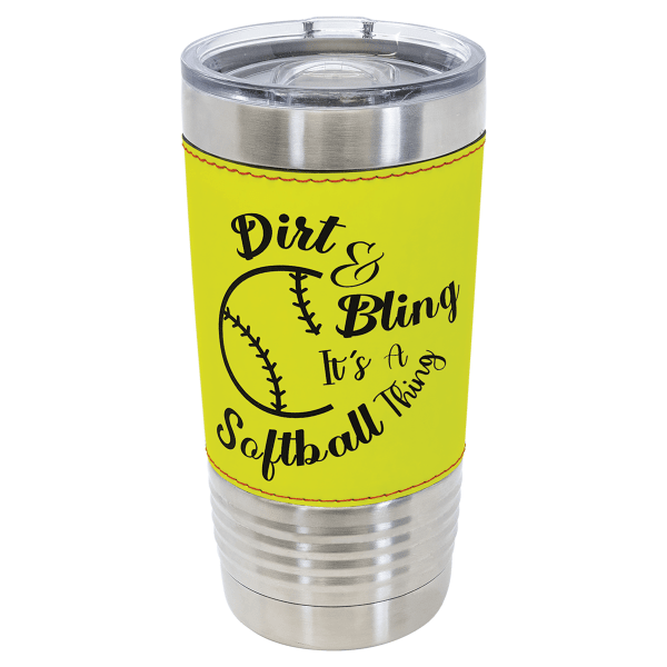 Polar Camel 20 oz. Leather Tumbler with Slider Lid – item LTM83-2 image 2