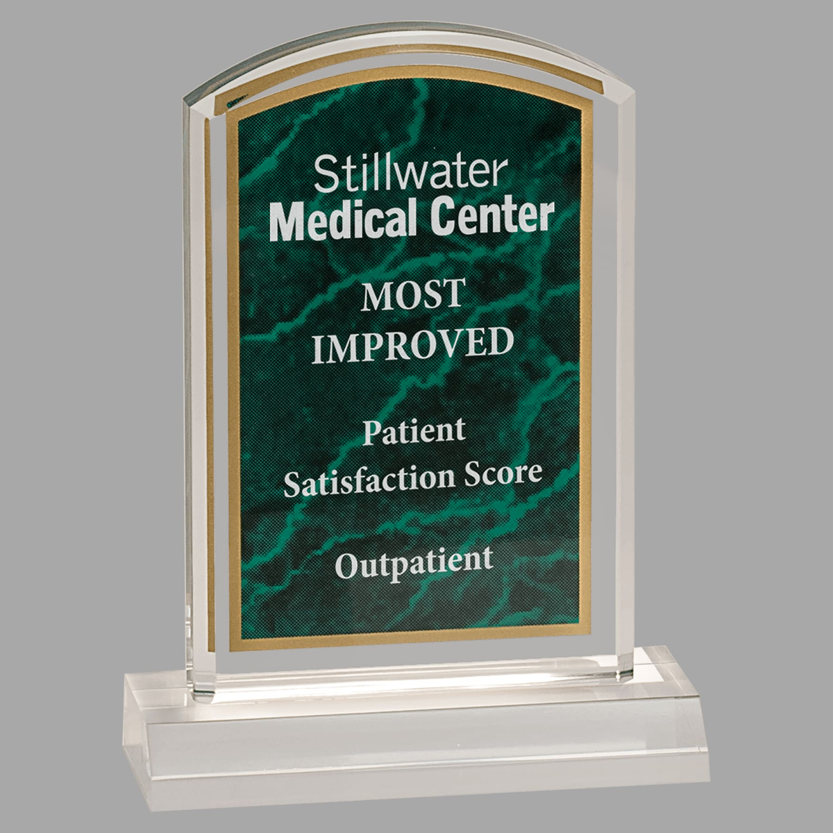 4" x 6" Green Marbleized Acrylic with 5" Base — MBL46GM