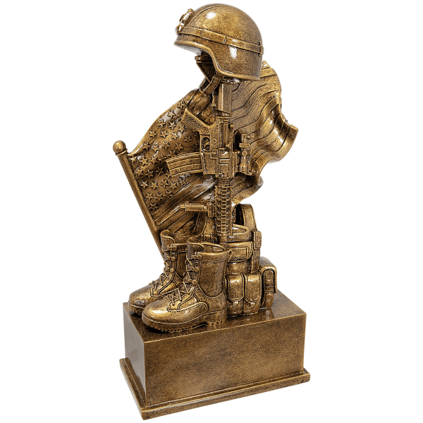 8.75" Antique Gold Military Resin Award – item MLT01