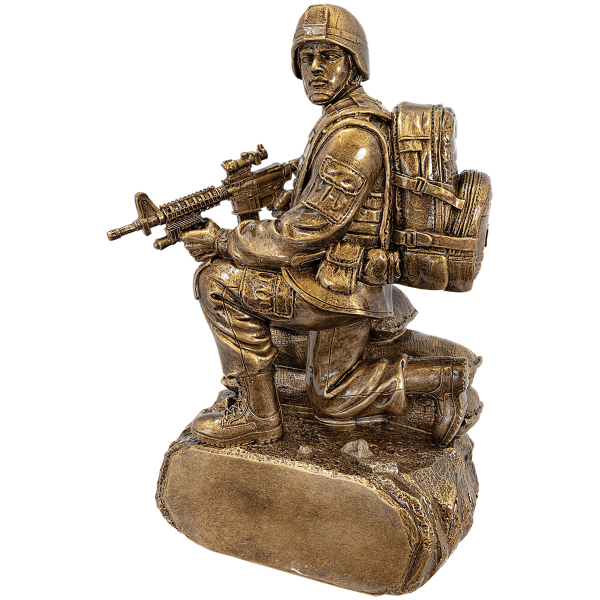 10" Antique Gold Mlitary Resin Award – item MLT03