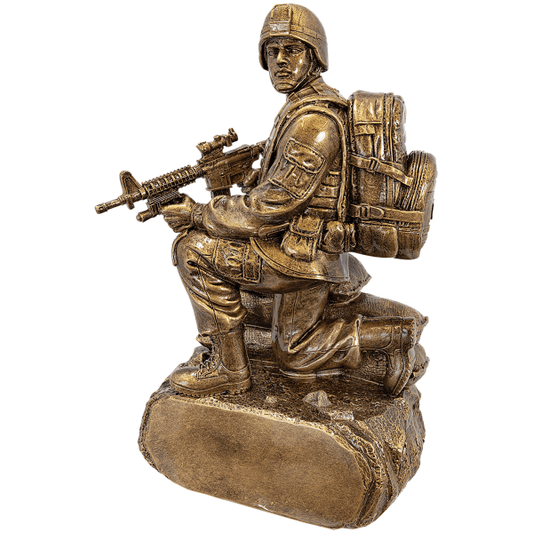 10" Antique Gold Mlitary Resin Award – item MLT03