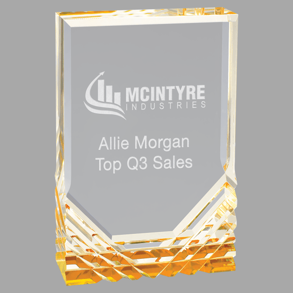 4.25" X 6 Jewel Mrge Acrylic Award – item MR42G image 2