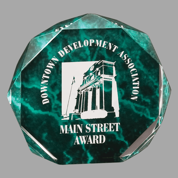 5" Octagon Marble Acrylic Award – item OCT5GM image 2