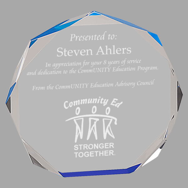 7" Octagon Acrylic Award – item OCT7BU