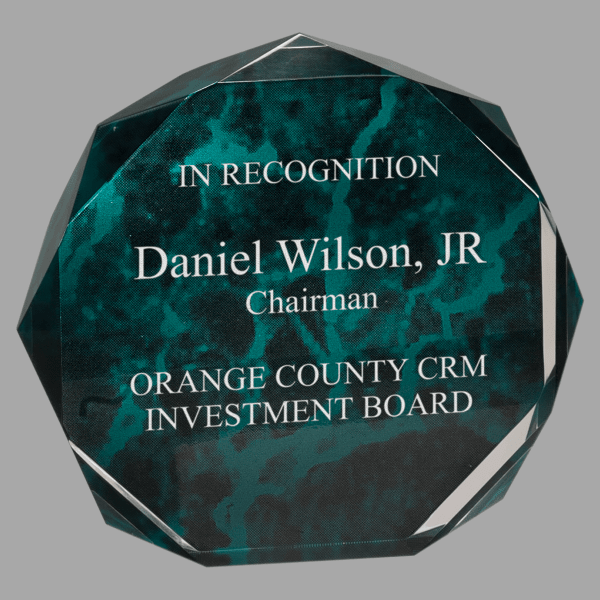 7" Octagon Marble Acrylic Award – item OCT7GM image 2