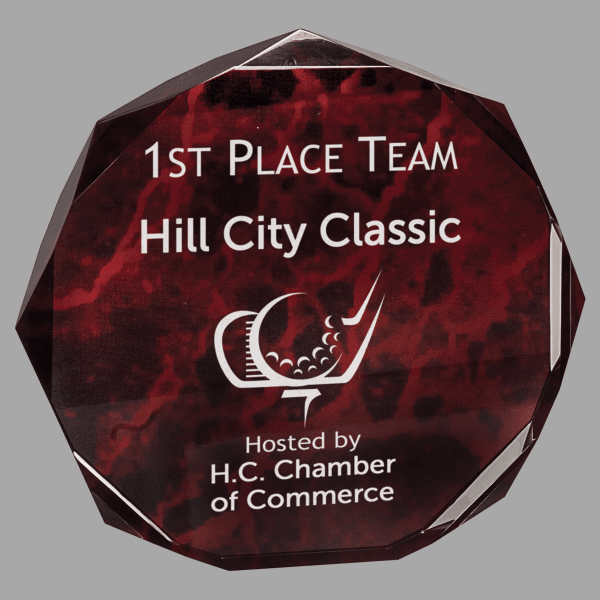 7" Octagon Marble Acrylic Award – item OCT7RM image 3