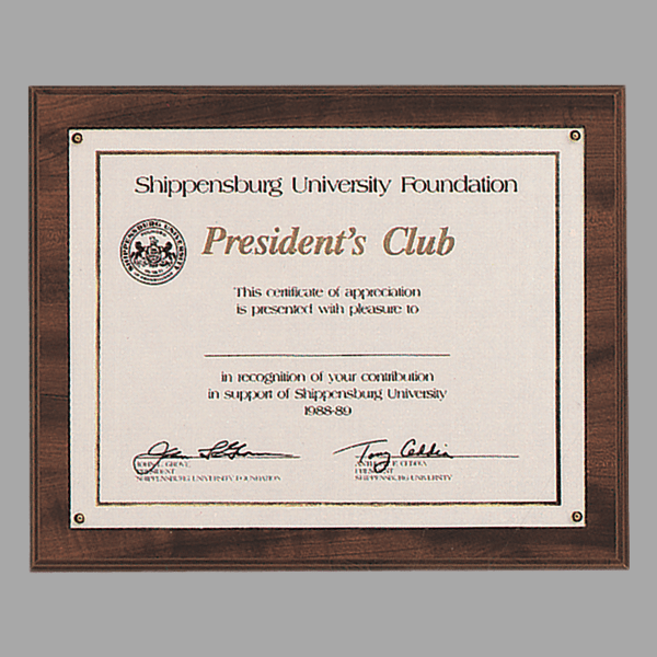 10.5" x 13" Holds 8.5" x 11" Walnut Photo/Certificate Plaque – item P1490