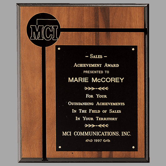 10" x 12" 2.5" Walnut Routed Plaque – item P1703