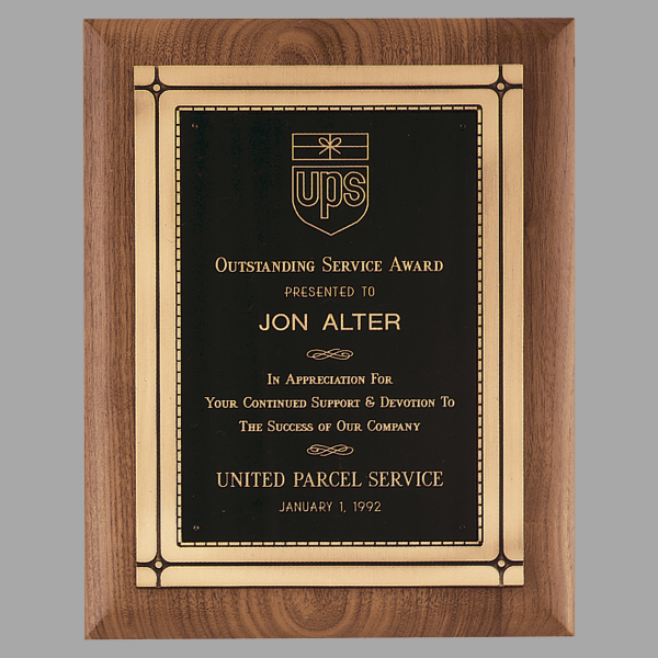 11" x 14" Phoenix Walnut Plaque w/ Bronze & High Quality – item P2373