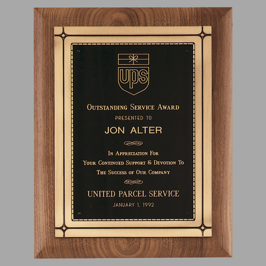 11" x 14" Phoenix Walnut Plaque w/ Bronze & High Quality – item P2373