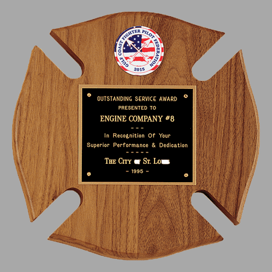 10" x 10" 2" Walnut Maltese Cross Plaque – item P2790