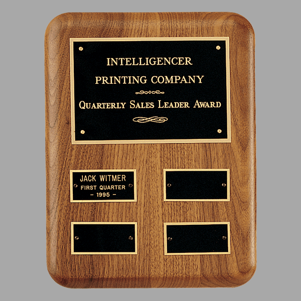 8" x 10.5"/Plates 1.25" x 2.5" Walnut Edge Plaque – item P2849