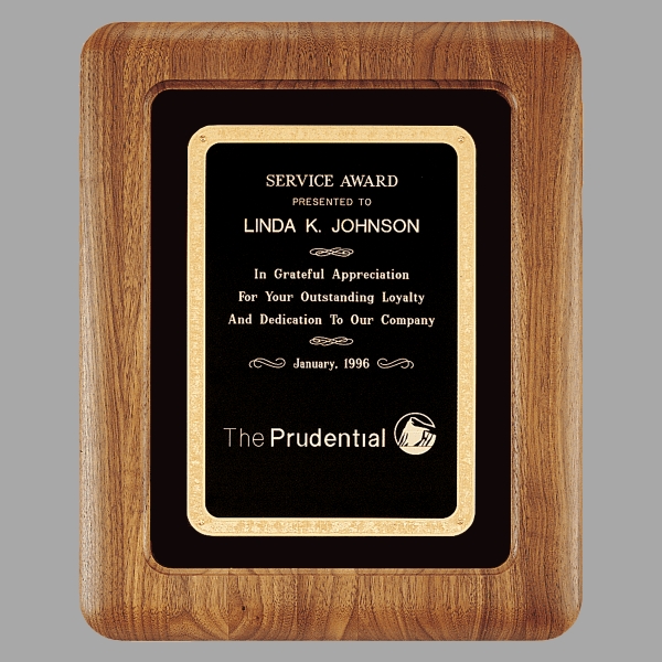12" x 15" Walnut Frame w/ Black Velour & Florentine Plaque – item P2980