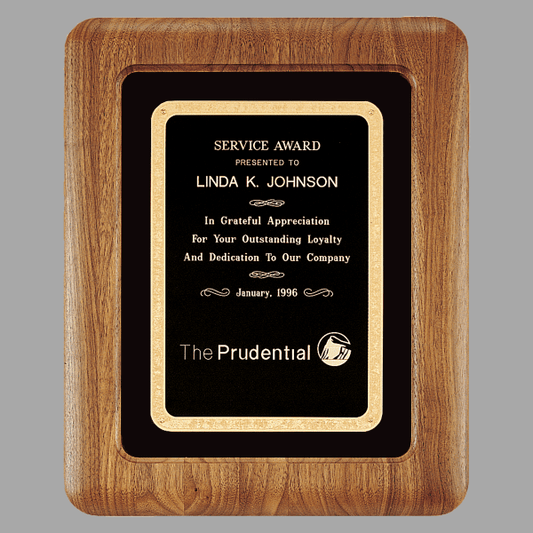 12" x 15" Walnut Frame w/ Black Velour & Florentine Plaque – item P2980
