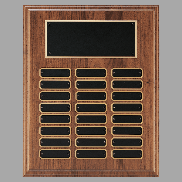 12" x 15" 24 Walnut Step-Edge Plate Perpetual Plaque – item P3302