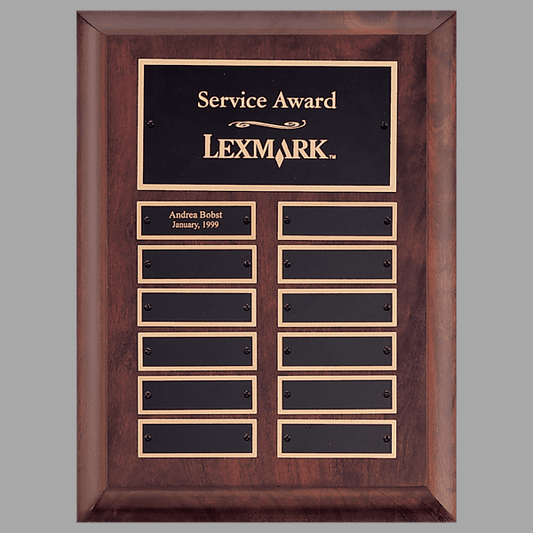 9" x 12" 12 Cherry Perpetual Plaque w/ Gold Border Black – item P3528