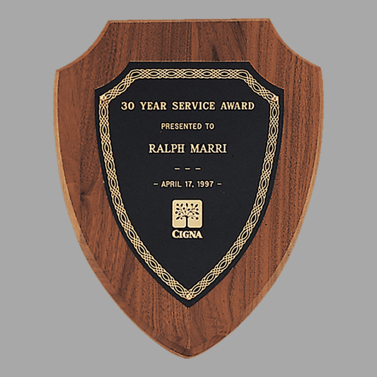 10" x 12" Walnut Sheffield Shield Plaque – item P36