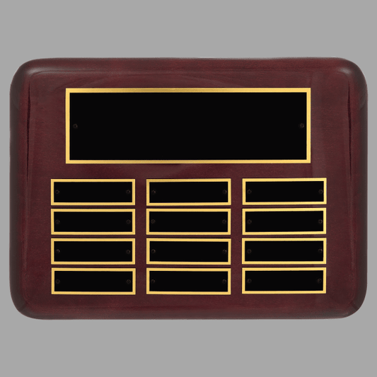 9" x 12"/Plates 0.875" x 2.75" Rosewood Piano 12 Plaque – item P4500
